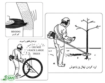 برش درختان با تیغه علف زن